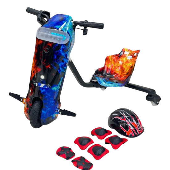 صورة سكوتر Big Drift الكهربائي – تصميم النيران الملتهبة